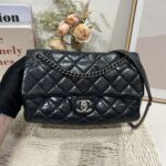 Flap bag黑銀牛皮